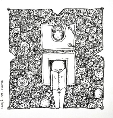 Tekening getiteld "Youpee!" door Milto Sideris, Origineel Kunstwerk, Gelpen