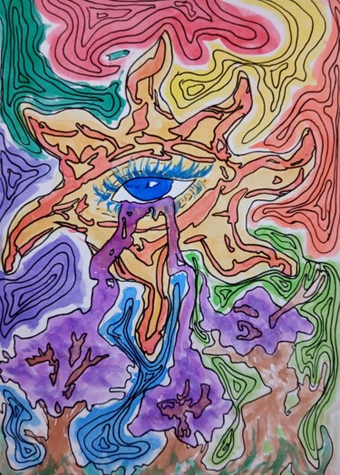 Caminhos Peinture intitulée "Caminhos" par Jennifer Dias, Œuvre d'art originale, Aquarelle