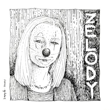 Tekening getiteld "Zelody" door Milto Sideris, Origineel Kunstwerk, Gelpen