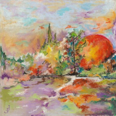 Peinture intitulée "Soleil levant" par Jean Jourdan, Œuvre d'art originale, Pastel