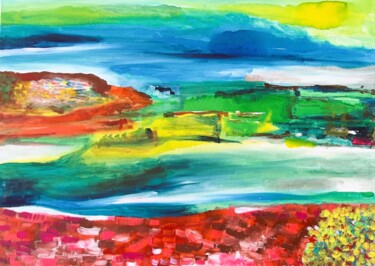 Peinture intitulée "Les couleurs du vent" par Muriel Deumie, Œuvre d'art originale, Acrylique Monté sur Châssis en bois