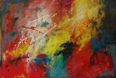"Onrush" Painting titled ""Onrush"" by Rumen Spasov, Original Artwork, Acrylic Mounted on Wood Stretcher frame