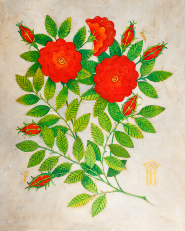 绘画 标题为“Rosehip” 由Vyacheslav Gayun, 原创艺术品, 油