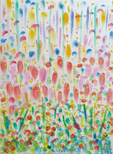 绘画 标题为“Holi - Festival of…” 由Patricia Marie Emma Milan, 原创艺术品, 丙烯 安装在纸板上