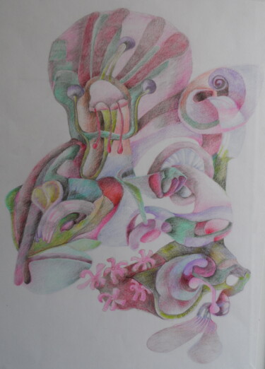 Dessin intitulée "Ruban" par Geneviève Durantou, Œuvre d'art originale, Crayon
