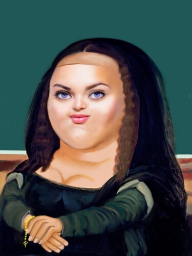 Digitale Kunst getiteld "monalisa ! si botér…" door Jean Pierre Poveda, Origineel Kunstwerk, Digitaal Schilderwerk