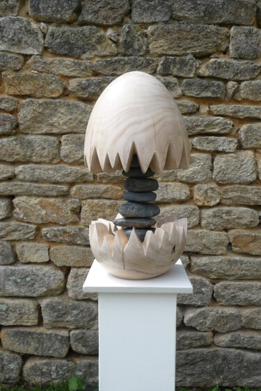 Sculpture intitulée "Naissance de l'équi…" par Frédéric Carnal, Œuvre d'art originale, Bois