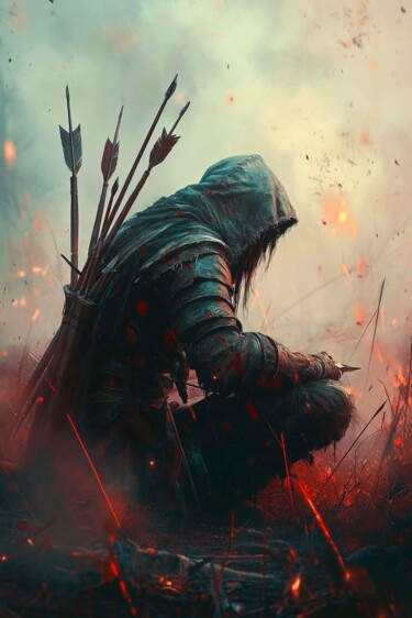 Digital Arts με τίτλο "Lonely Archer" από Vasiliki Trocheila, Αυθεντικά έργα τέχνης, Ψηφιακή ζωγραφική