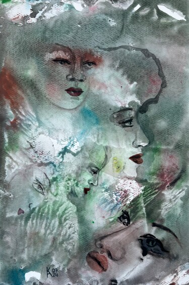 Community of women 绘画 标题为“Community of women” 由Katerina Anchugova, 原创艺术品, 水彩