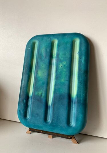 Sculpture titled "Aqua waves" by Alina Kovina, Original Artwork, Plaster