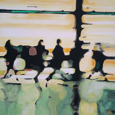 Peinture intitulée "walk in the park" par Gerard Jouannet, Œuvre d'art originale, Acrylique Monté sur Châssis en bois