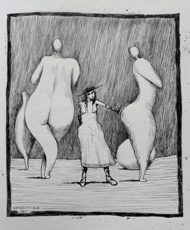 "Irresistible" başlıklı Resim Milto Sideris tarafından, Orijinal sanat, Mürekkep
