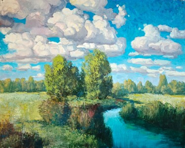 Pintura titulada "Моя земля" por Vitalij Valsamaki, Obra de arte original, Oleo Montado en Cartulina