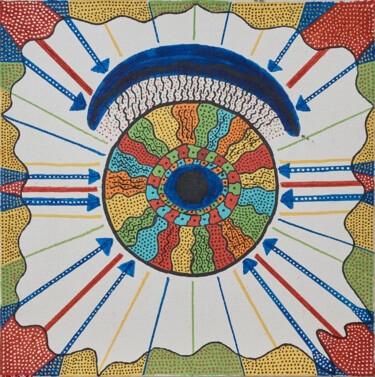 Schilderij getiteld "The eye who see all…" door Dcd, Origineel Kunstwerk, Marker