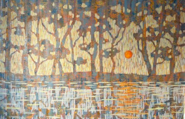 Painting titled "WARM SUNSET LIGHT" by Ekaterina Prisich, Original Artwork, Acrylic