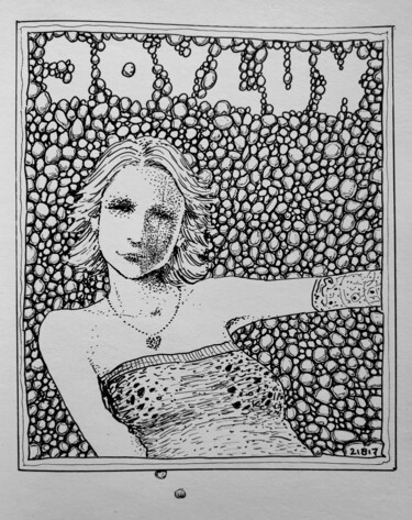 Disegno intitolato "Joylux" da Milto Sideris, Opera d'arte originale, Inchiostro