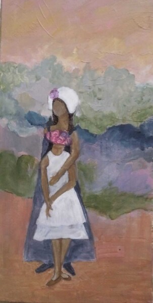 Painting titled "Mother and Daughter" by Nomi Oz Berkowiz, Original Artwork, Acrylic