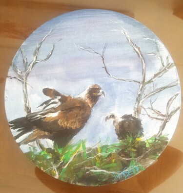 绘画 标题为“The eagle with her…” 由Dimitrios Brakatsoulas, 原创艺术品, 丙烯