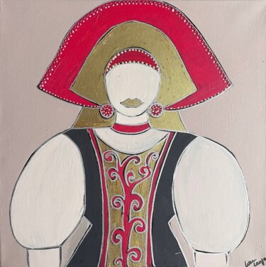 Schilderij getiteld "Russian beauty 4" door Lena Langer, Origineel Kunstwerk, Acryl Gemonteerd op Frame voor houten brancard