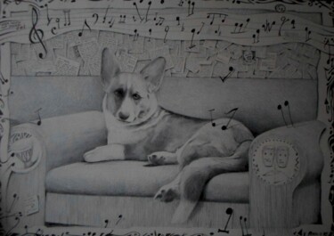 Dessin intitulée "Jazzy" par Milto Sideris, Œuvre d'art originale, Stylo à bille