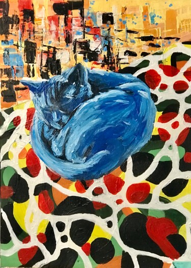 绘画 标题为“Chat divin 2” 由Mo’S Art, 原创艺术品, 丙烯