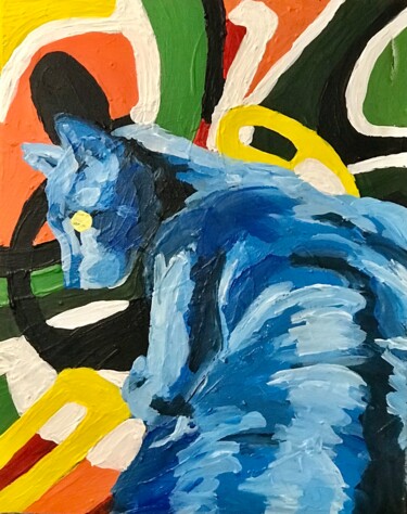 绘画 标题为“Chat divin 3” 由Mo’S Art, 原创艺术品, 丙烯