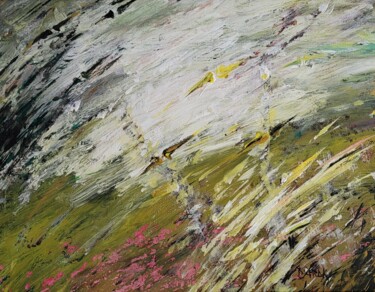 Peinture intitulée "Tempête houblonnée" par Lala Artist M, Œuvre d'art originale, Acrylique Monté sur Autre panneau rigide