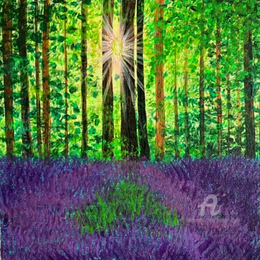 Painting titled "La magie de l’Halle…" by Joelle Adami, Original Artwork, Acrylic Mounted on Wood Stretcher frame