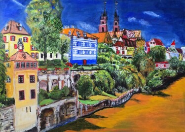 Peinture intitulée "Basel Szwajcaria" par Krystyna Mościszko, Œuvre d'art originale, Acrylique