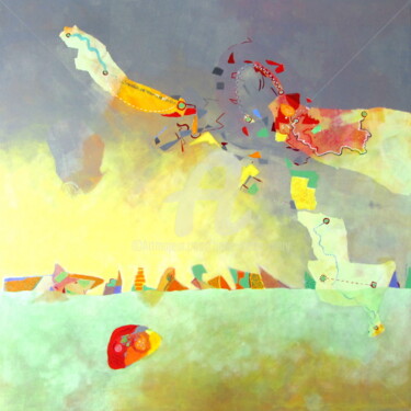 Peinture intitulée "1m2 du monde (3)" par Anne-Marie Mary, Œuvre d'art originale, Acrylique Monté sur Châssis en bois