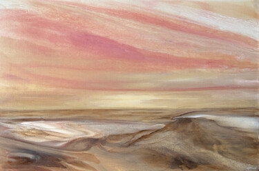 Painting titled "Warm Sky Acrylic La…" by Svetlana Berti, Original Artwork, Acrylic Mounted on Wood Stretcher frame