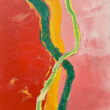 Painting titled "Light Flow" by Daria Nia, Original Artwork, Acrylic Mounted on Wood Panel