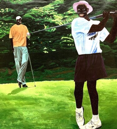 绘画 标题为“Club on turf a game…” 由Akintomide Akinshola, 原创艺术品, 丙烯