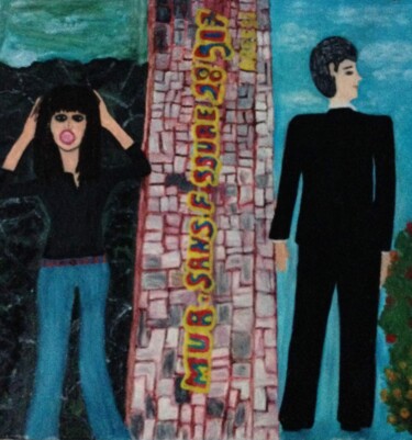 Peinture intitulée "Mur sans fissure" par Victoria Fadhila Abessi, Œuvre d'art originale, Acrylique Monté sur Châssis en bois