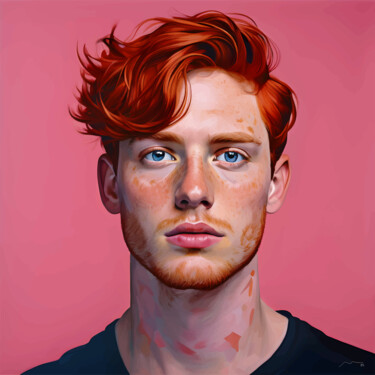 数字艺术 标题为“Portrait Red Haired…” 由Marco Victorino, 原创艺术品, AI生成的图像
