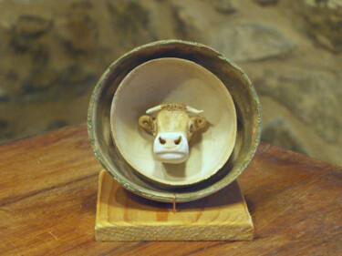 Sculpture titled "La vache" by Bart Gysens (Atelier TÊTU 23), Original Artwork, Ceramics