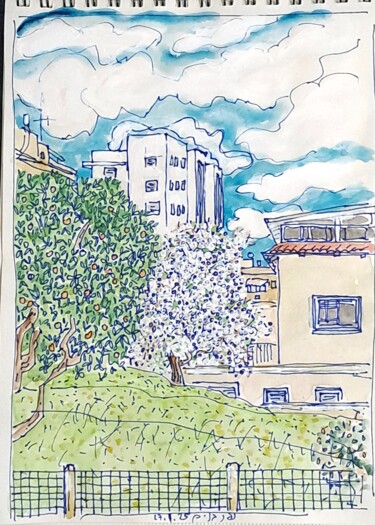 제목이 "Urban almond tree 2…"인 그림 Reuven Dattner로, 원작, 마커