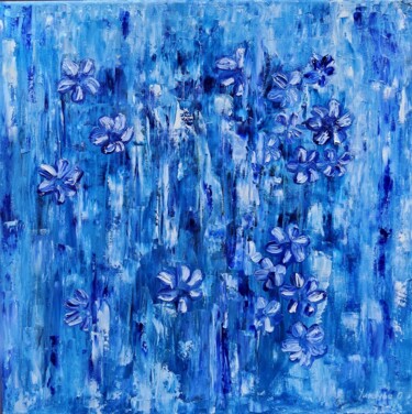 Painting titled "Abstraction. Blue f…" by Olena Yurdyha, Original Artwork, Oil