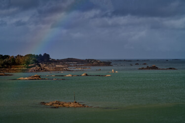 Carantec, l'île de Callot depusi la chaise duu curé. Fotografia intitulada "Carantec, l'île de…" por Thierry Martin, Obras de arte originais, Fotografia digital