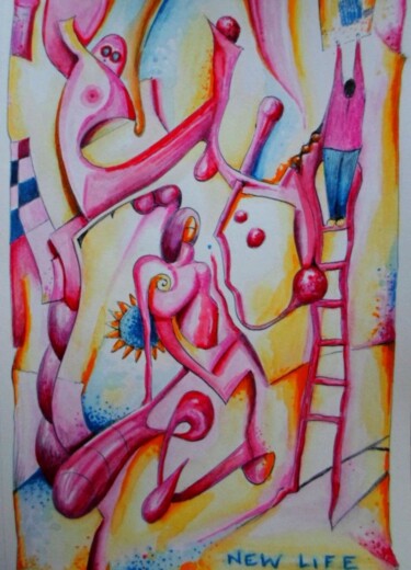 「New life - emigrati…」というタイトルの描画 Milto Siderisによって, オリジナルのアートワーク, 水彩画