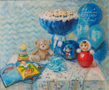 「Thanks for my son」というタイトルの絵画 Наталья Кушинаによって, オリジナルのアートワーク, オイル ウッドストレッチャーフレームにマウント