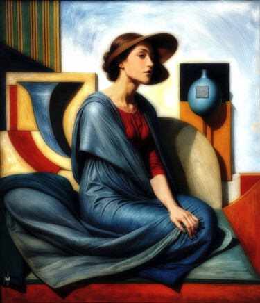 Arts numériques intitulée "LA VISITE II (70CM…" par Nictsi Khamira, Œuvre d'art originale, Peinture numérique