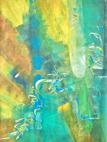 INTO THE LIGHT -2- Painting titled "INTO THE LIGHT -2-" by Delphine Bernard, Original Artwork, Acrylic Mounted on Other rigid panel