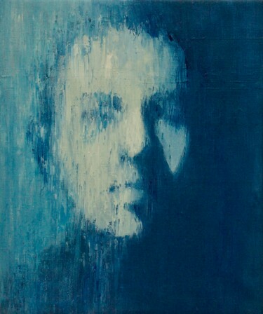 绘画 标题为“Dark blue” 由Natalia Erkovich, 原创艺术品, 油 安装在木质担架架上