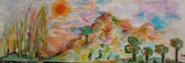 Peinture intitulée "Ballade en Roussill…" par Dominique Bertrand, Œuvre d'art originale, Acrylique Monté sur Châssis en bois