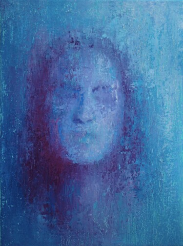 Woman in blue Pintura intitulada "Woman in blue" por Natalia Erkovich, Obras de arte originais, Óleo Montado em Cartão