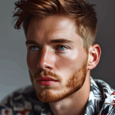 数字艺术 标题为“Portrait Red Haired…” 由Marco Victorino, 原创艺术品, AI生成的图像