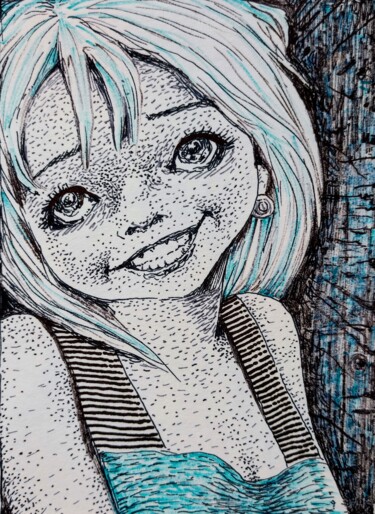 Disegno intitolato "Madhouse 91 - 14" da Milto Sideris, Opera d'arte originale, Inchiostro