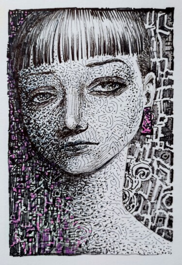 제목이 "Madhouse 91 - 18"인 그림 Milto Sideris로, 원작, 잉크