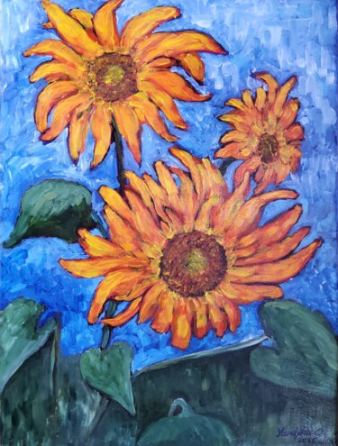 Painting titled "Sunshine in Every P…" by Olena Yurdyha, Original Artwork, Oil